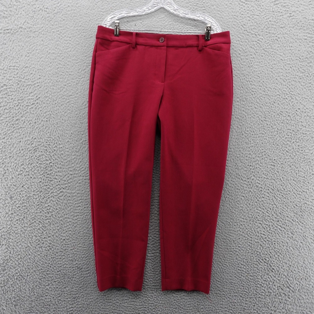 Talbots Hampshire Ankle Pants Womens 14P Red Stretch Career Trousers